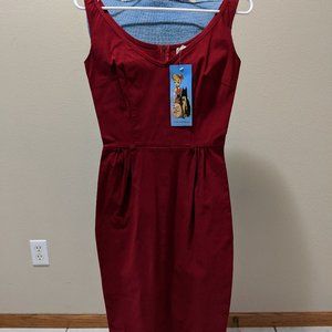 Sexy Fitted Zipper Back Red Dress - NWT